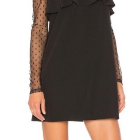 NWOT Milly Black Sophie Illusion Dot Dress, Size 10 - Picture 6 of 16